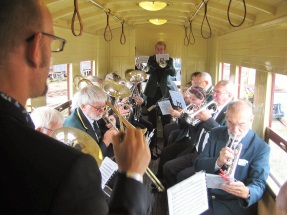 Ashover Brass Band, playing on Asover Coach No.4