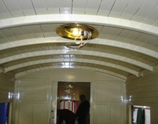 interior of Ashover Coach, showing light fittings
