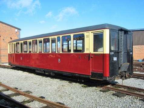 Carriage 119 outside GVLR Running Shed