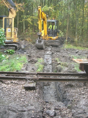 New drainage pipe under railway