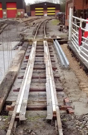 Image:- NG track suspended above concrete slab