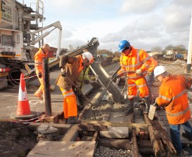 Image:- Pouring the final 3 cubic metres of concrete