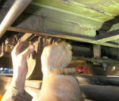 Changing brake block on manridder No.5
