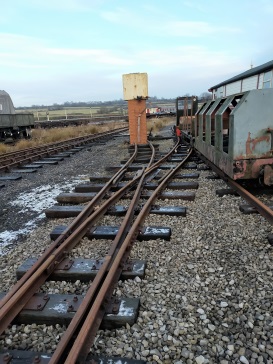 Image:- point work completed, works train on the mainline