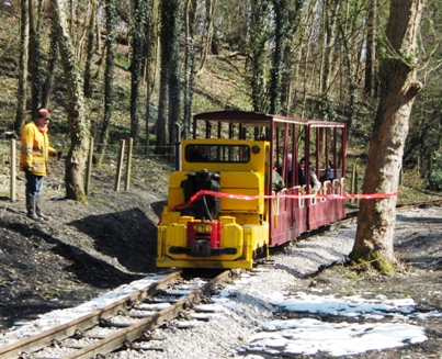 image:- Campbells hauling a passenger train for, the
            first time over the new deviation.