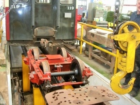Refurbished bogie ready for pushing under carriage